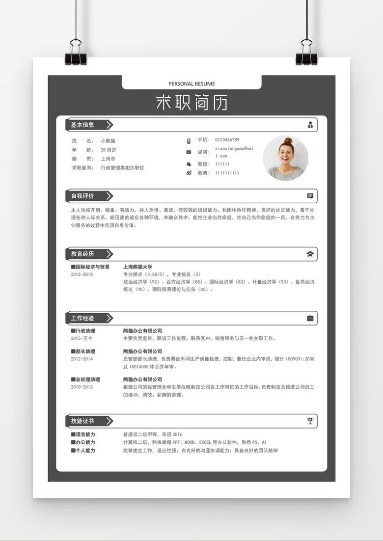 免费个人简历模板下载指南个人简历免费模板大全