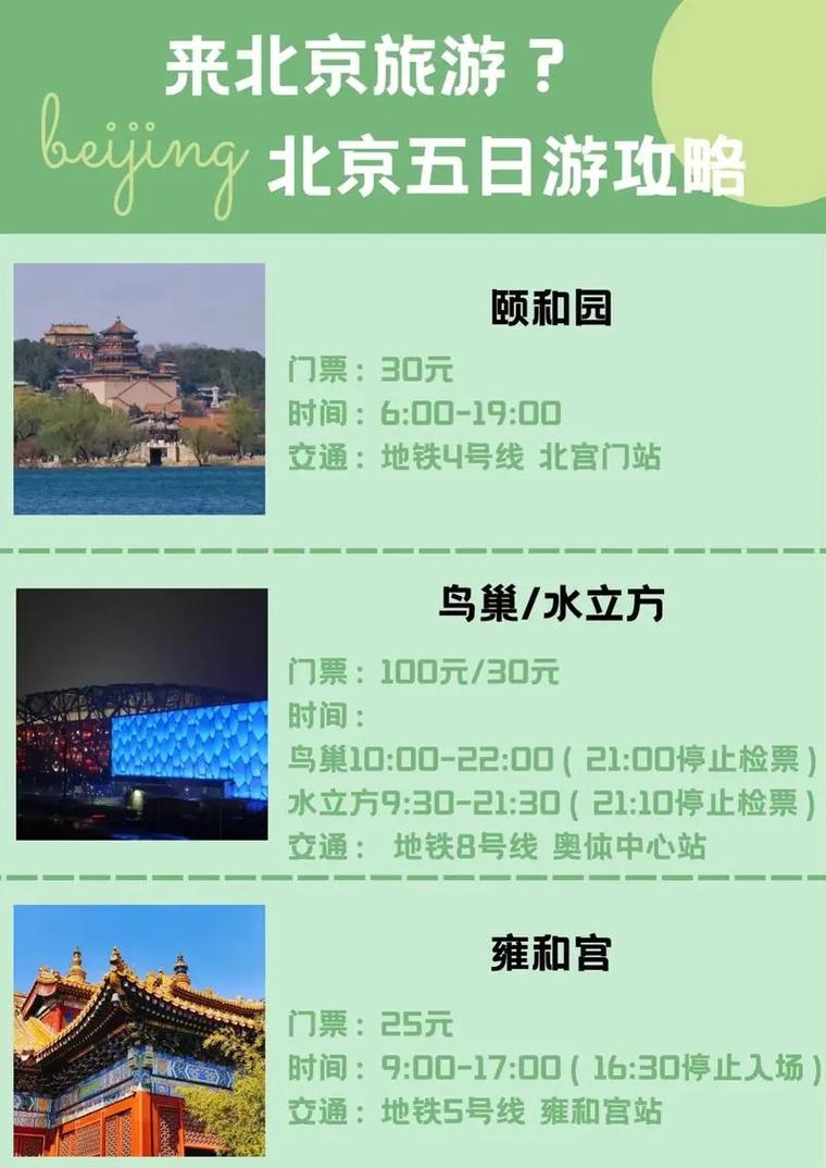 北京随团五日游费用详解北京报团五日游价格表